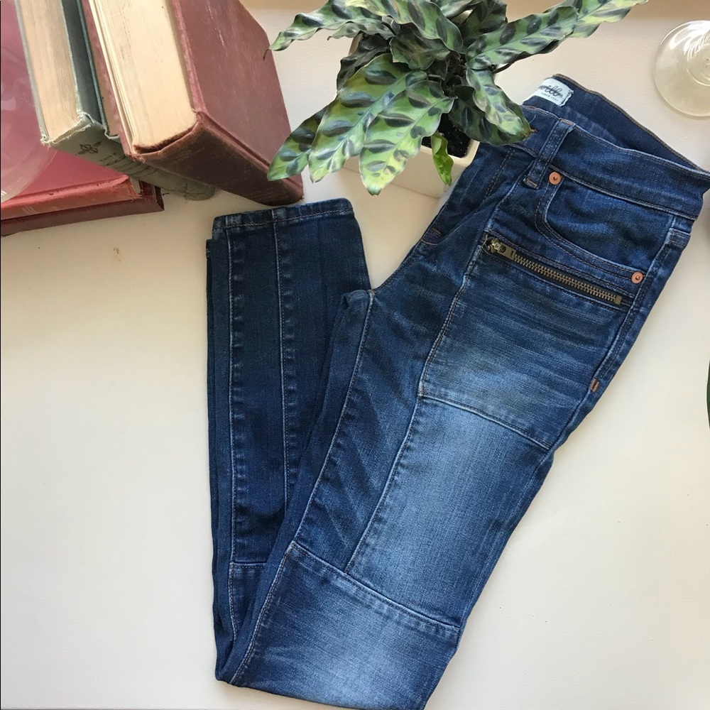 {sold} Like new - madewell skinny moto jeans!